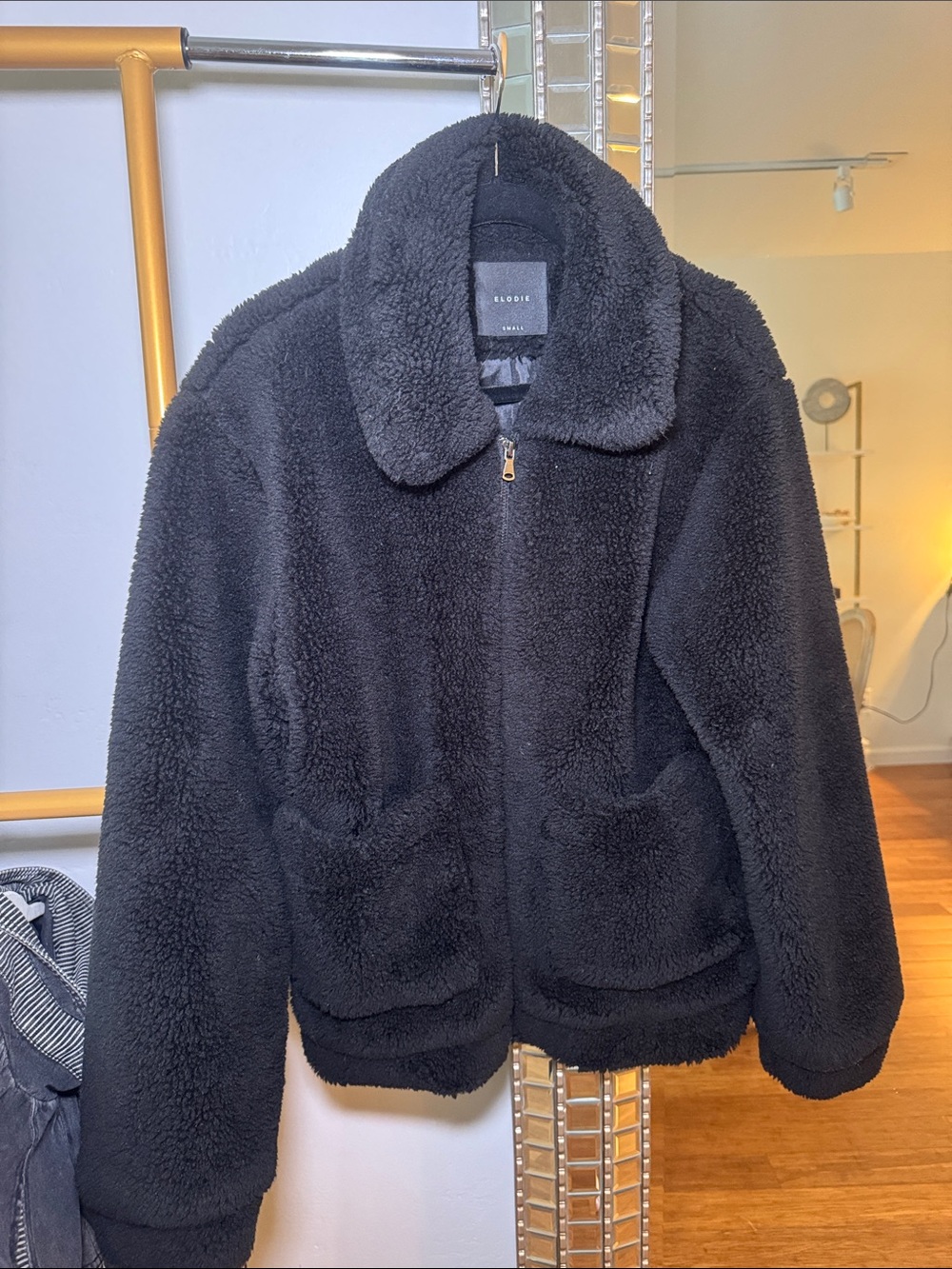 Elodie Black Sherpa Puffer Jacket
